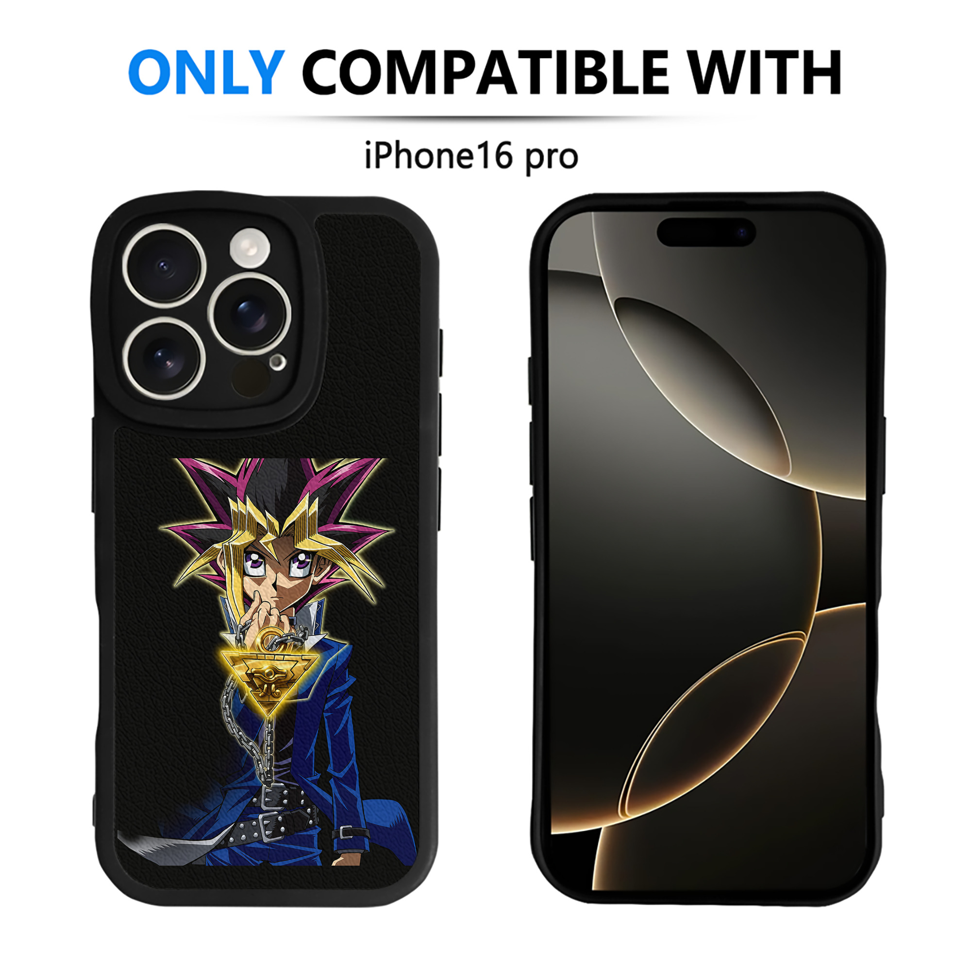 （画像用） 遊☆戯☆王 Yu-Gi-Oh! 【iPhone 16シリーズ対応】シリコンスマホケース（レザー調） 材質：シリコン